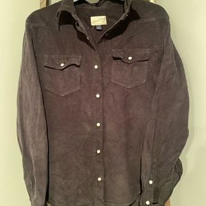 Black Corduroy Button Up